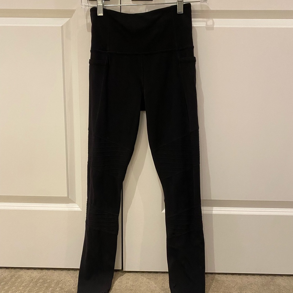 Athleta Inclination Moto Tight Black Leggings